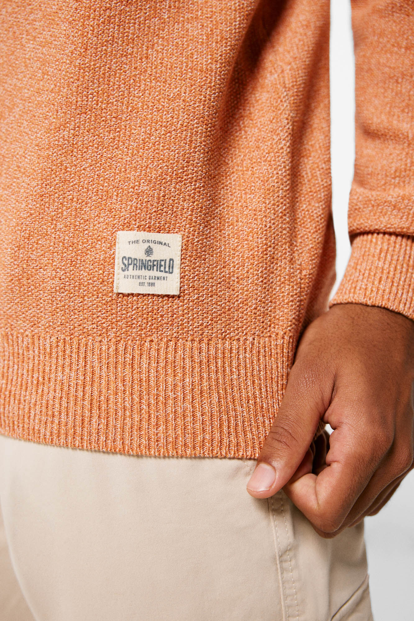Springfield Su&eacute;ter estructura bicolor naranja