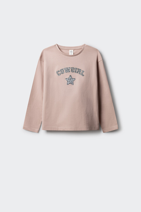 Springfield Kids Playera manga larga cowgirl niña. rosa