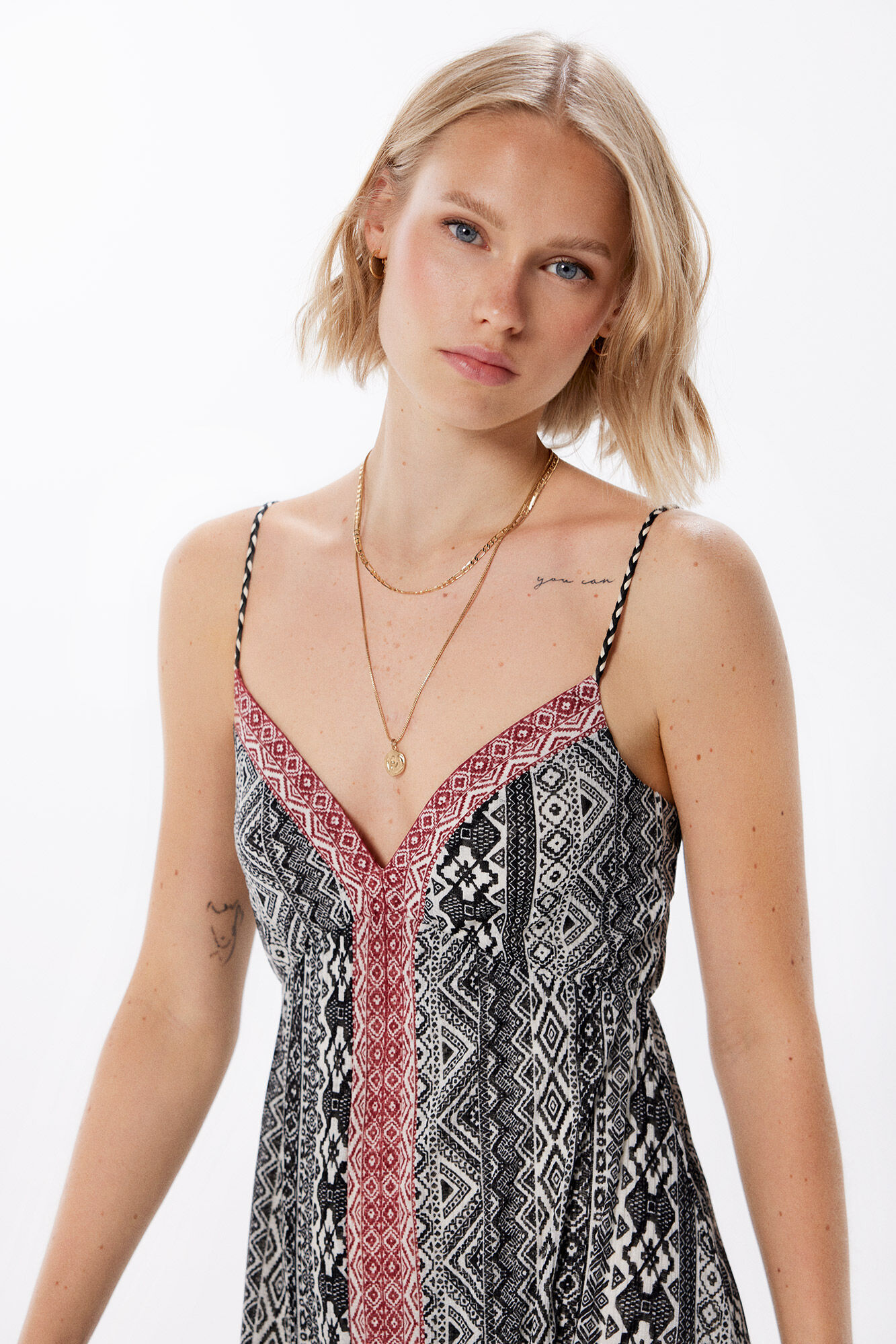 Springfield Vestido midi cenefa vertical negro