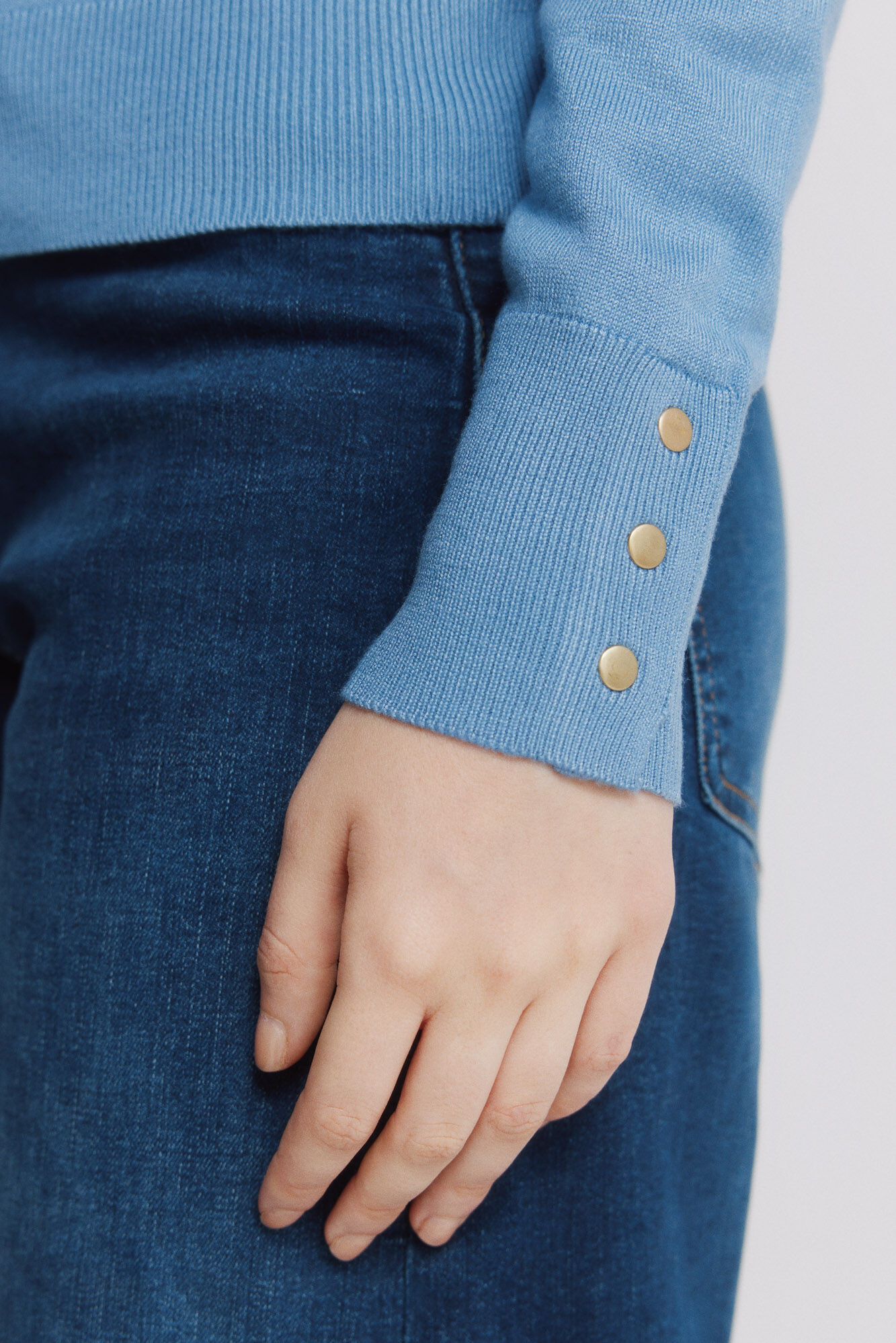 Springfield Jersey fino botones pu&ntilde;os azul