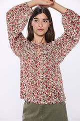 Springfield Blusa estampada lace beige