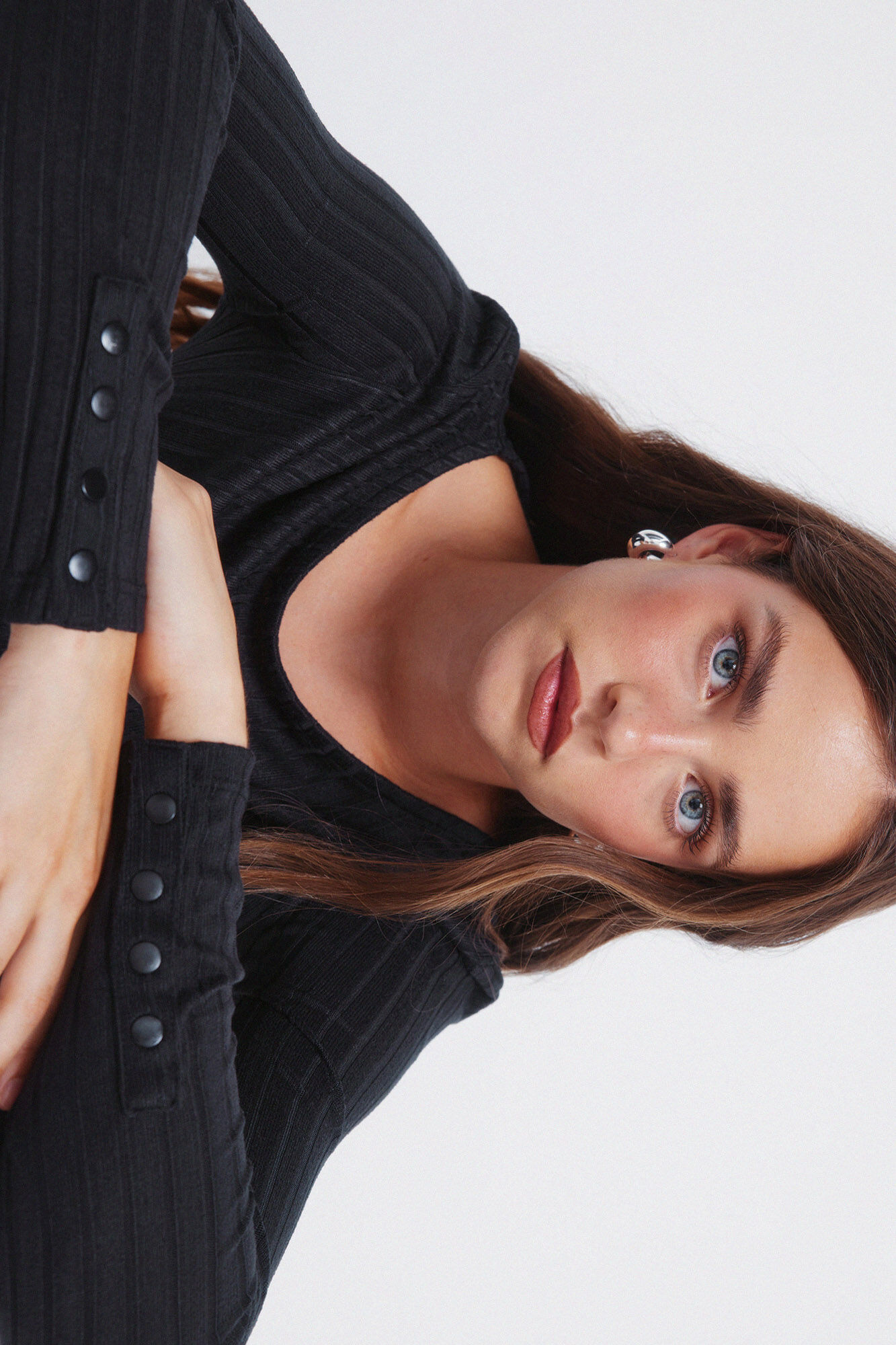 Springfield Playera de escote barco acanalado negro