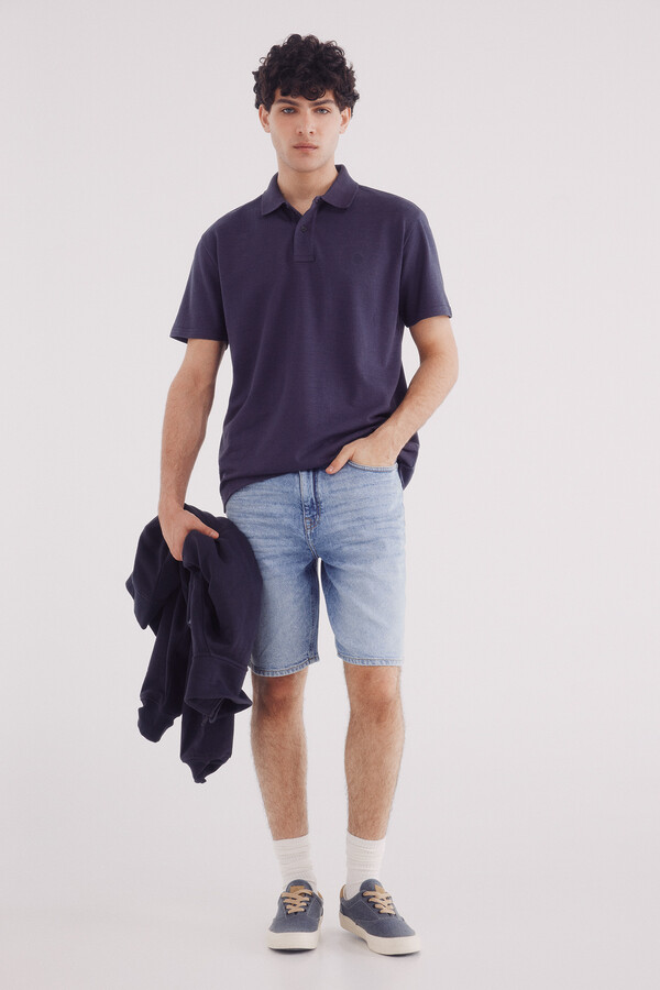 Springfield Bermudas denim lavado medio regular fit azul