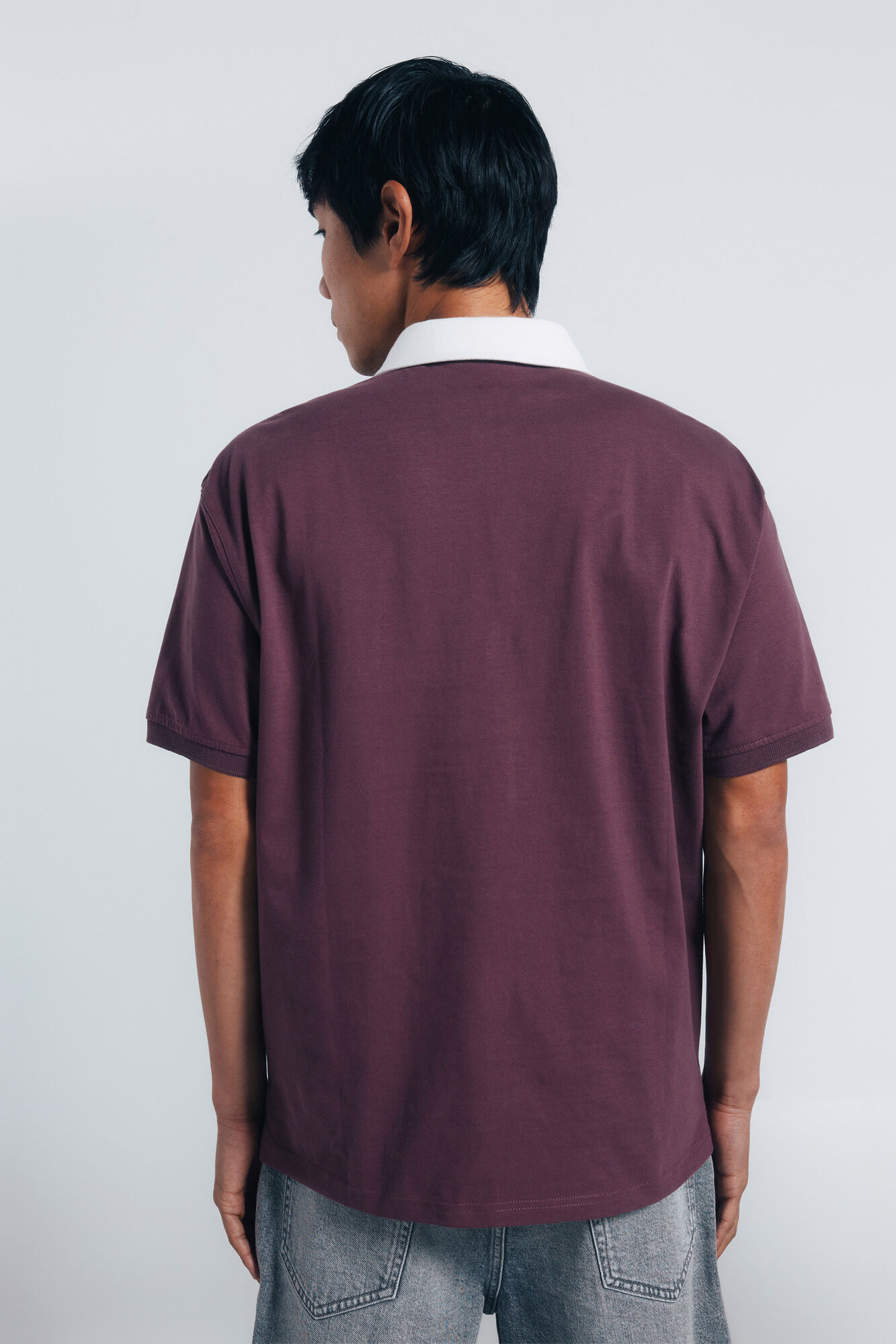 Springfield Polo de rugby con textos de corte cuadrado p&uacute;rpura