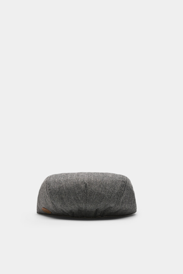 Springfield Gorra plana espiga mezcla lana gris