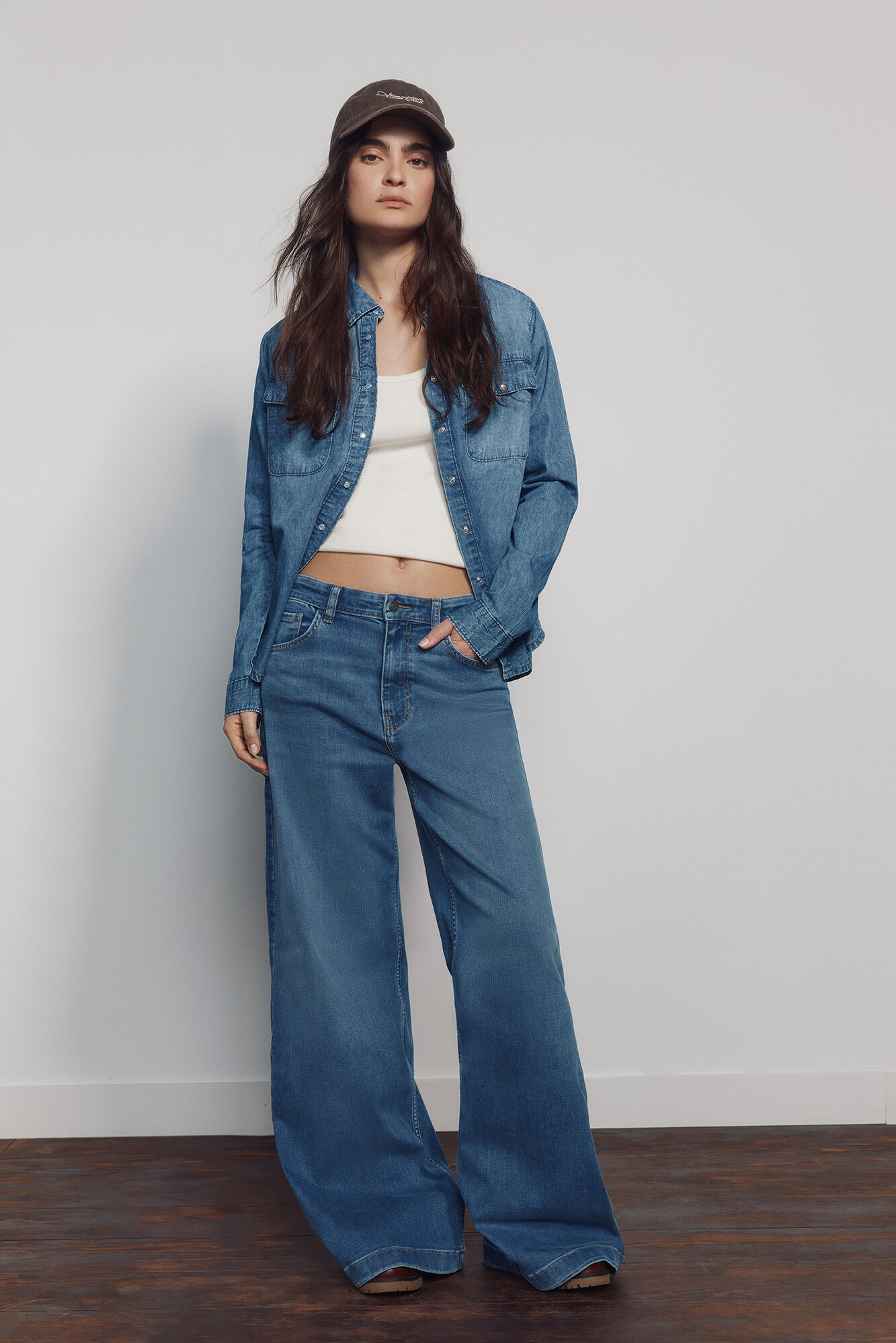 Springfield Jeans anchos de tiro alto