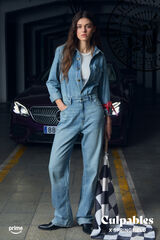 Springfield Jumpsuit denim largo azul