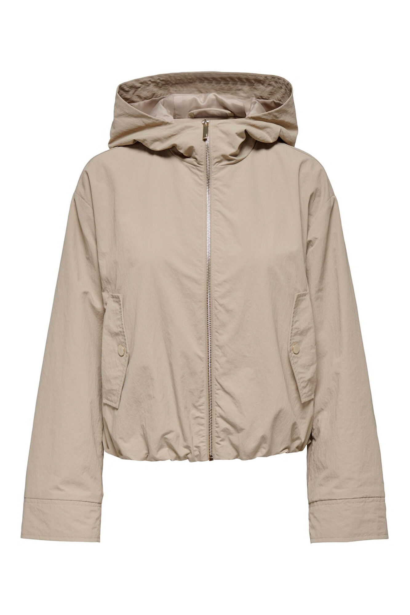 Only Chaqueta corta con capucha beige