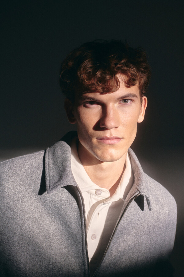 Springfield Cazadora aviador efecto lana gris