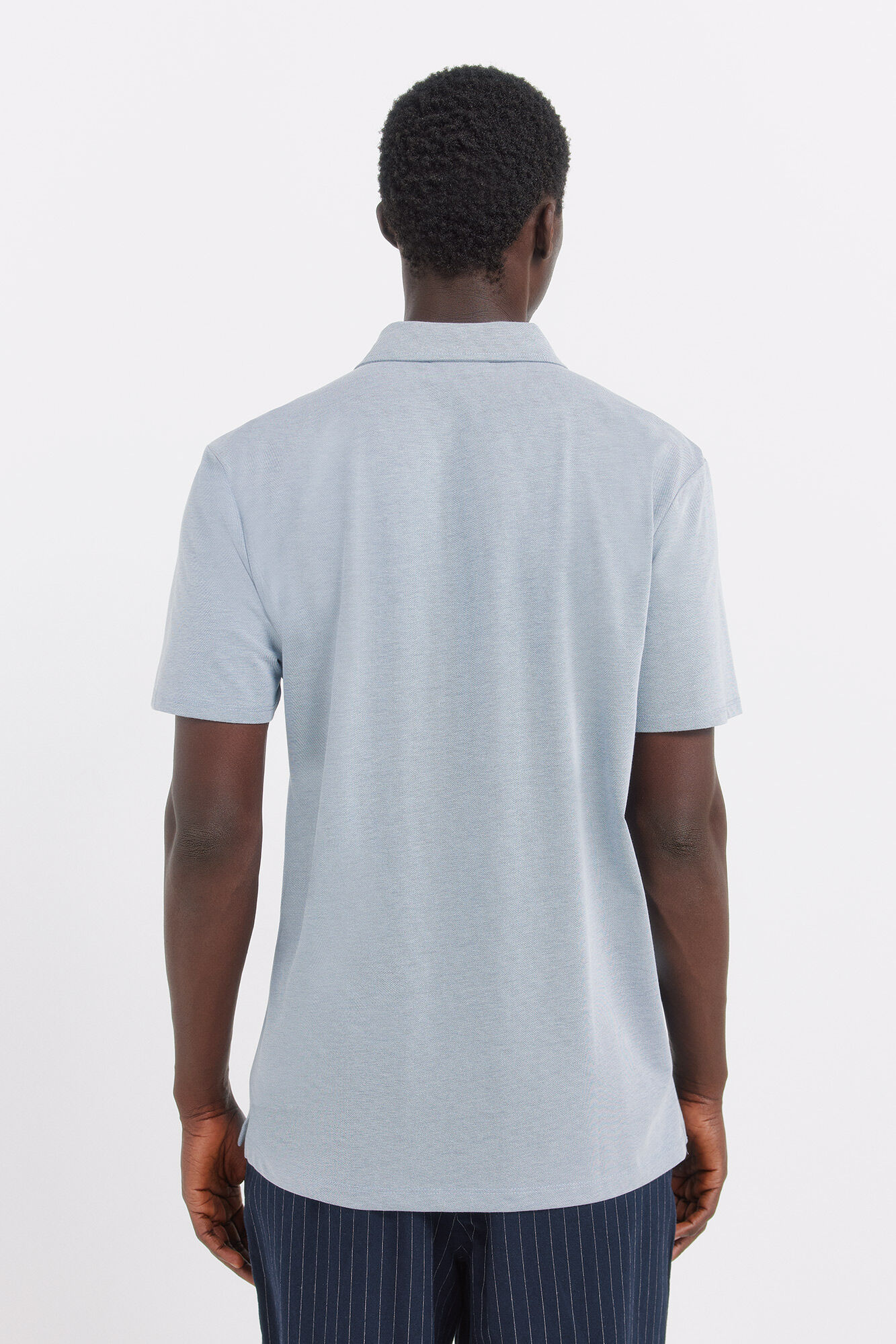 Springfield Polo liso slim fit azul