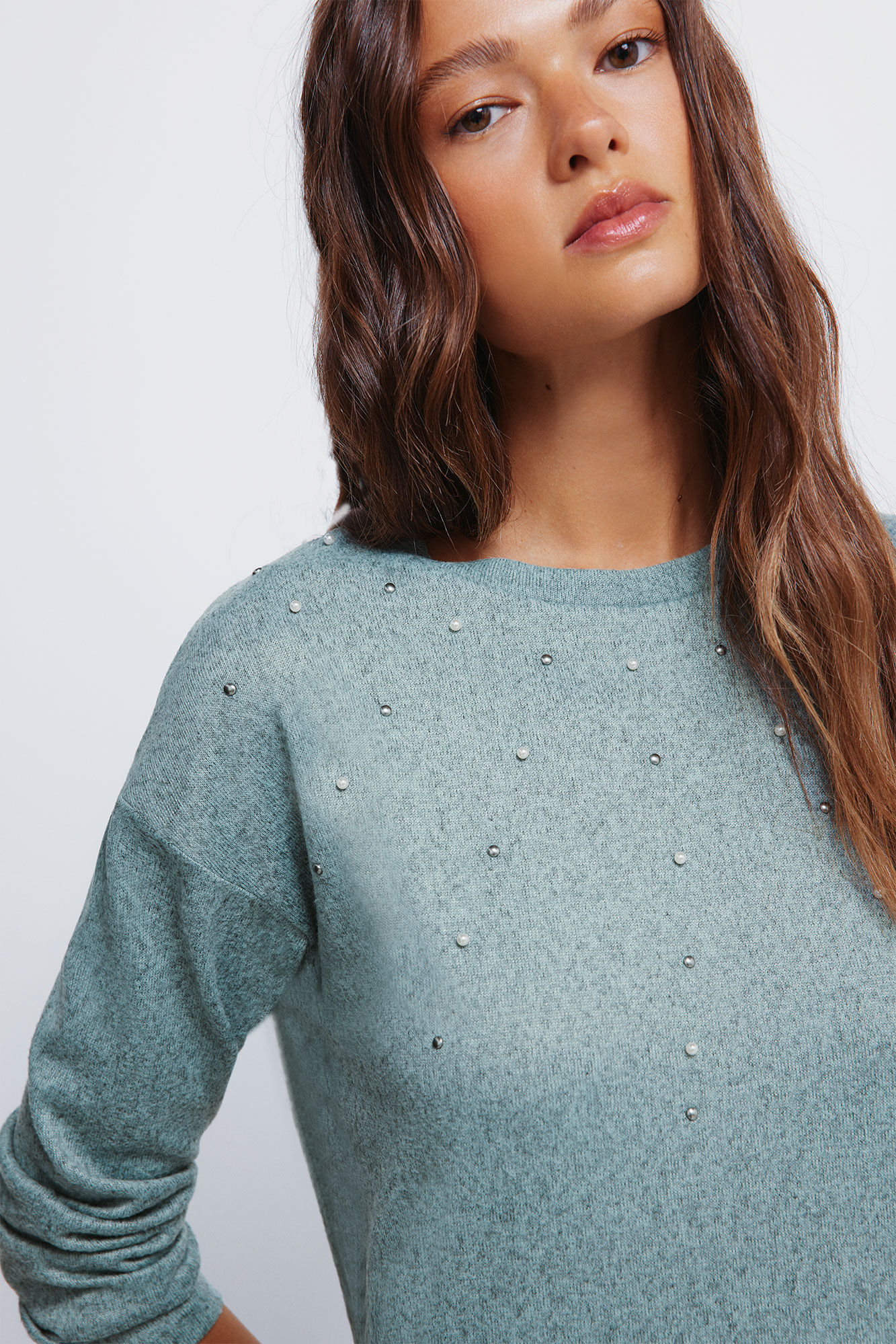 Springfield Playera con tachuelas posicionadas verde