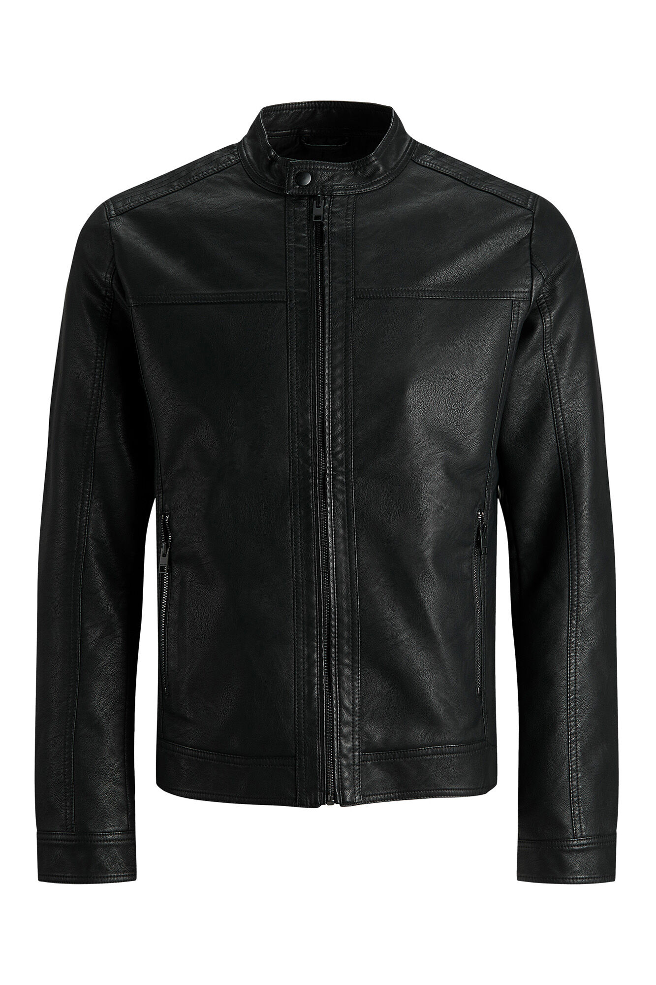 Jack & Jones Chamarra motera simil piel negro