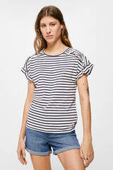Springfield Playera Rayas Volantes marino