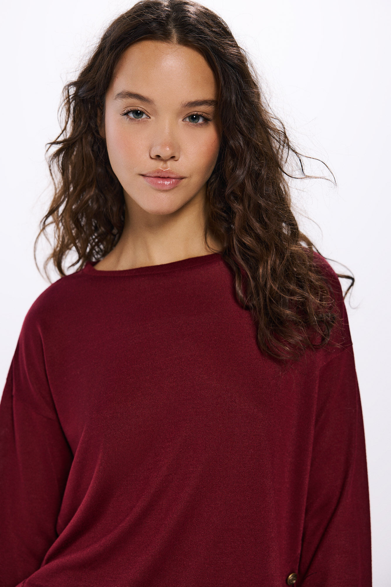 Springfield Playera combinada botones laterales p&uacute;rpura