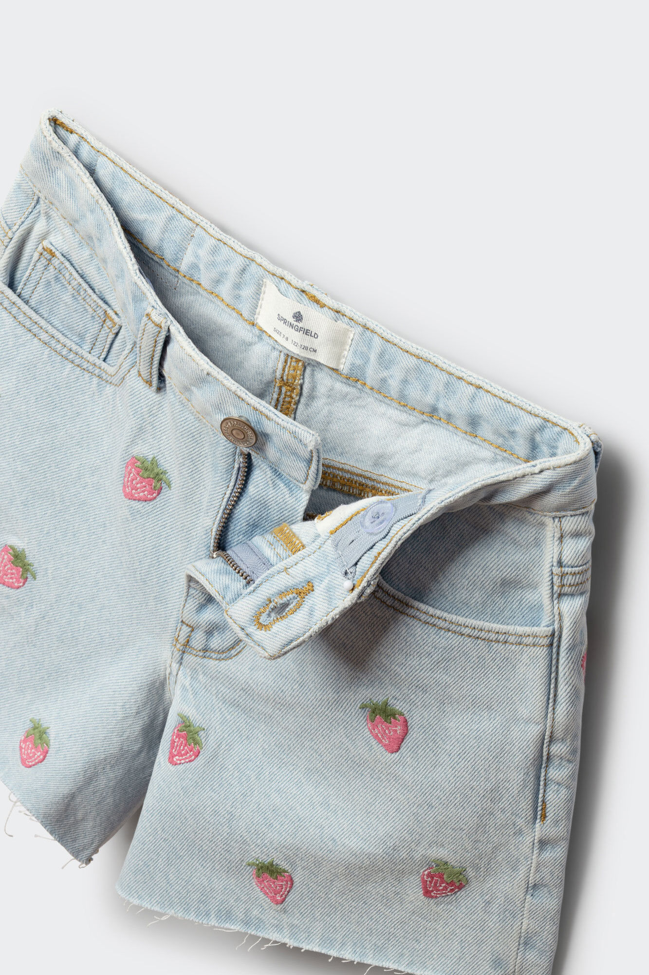 Springfield Kids Short de mezclilla fresas ni&ntilde;a azul indigo