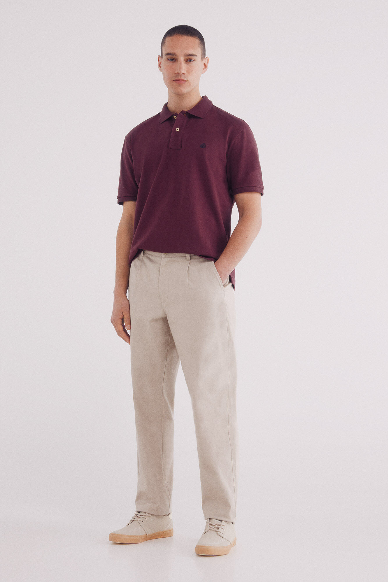 Springfield Polo piqu&eacute; b&aacute;sico regular fit p&uacute;rpura