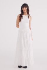 Springfield Falda larga blanca lace natural