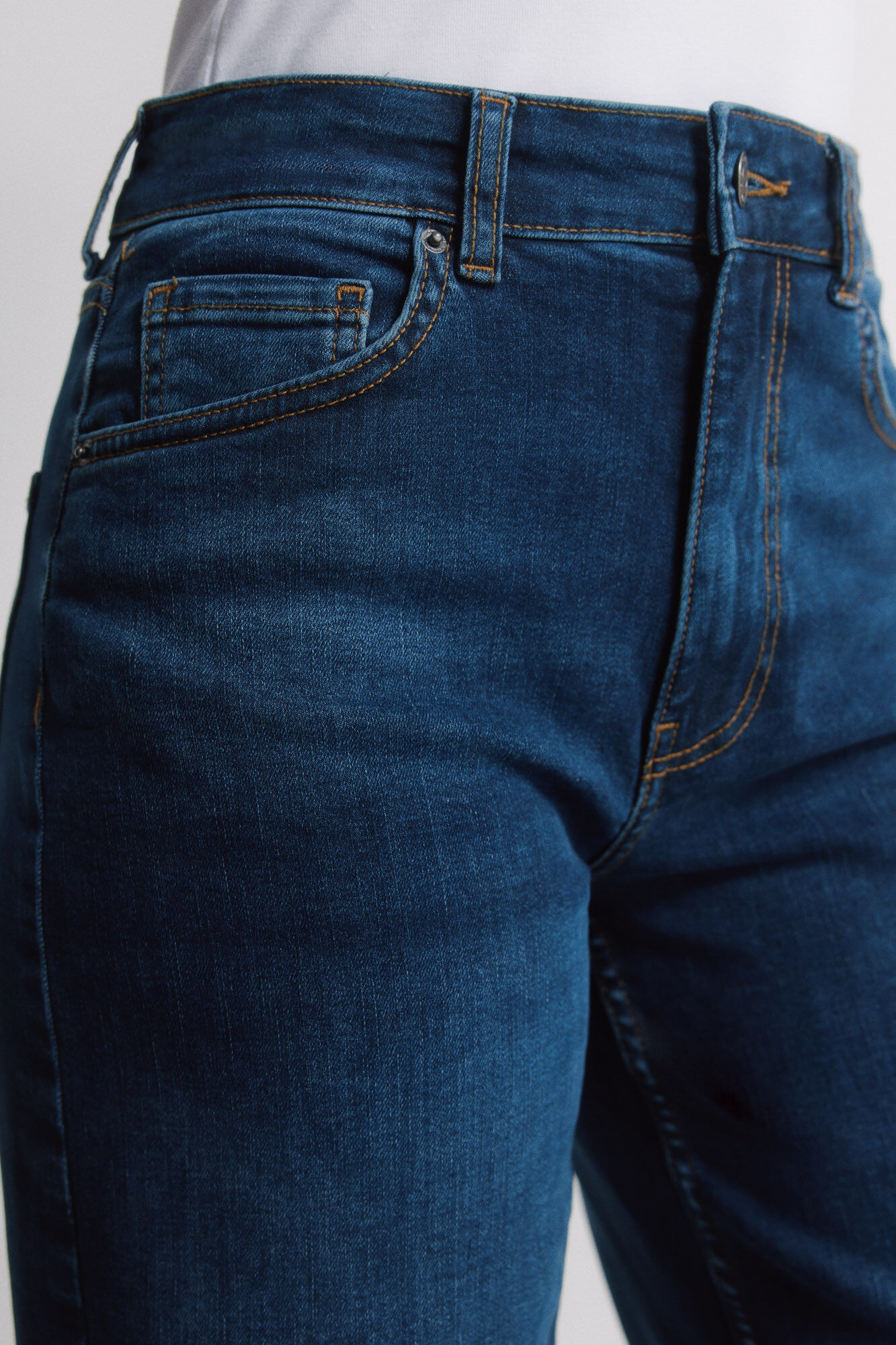 Springfield Jeans anchos de tiro alto azul