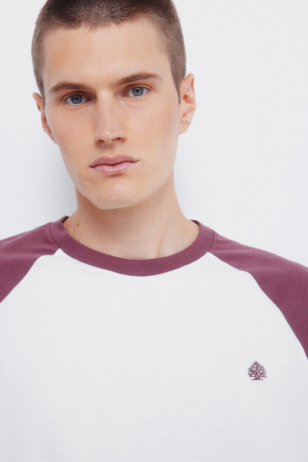 Springfield Playera de manga larga en contraste púrpura