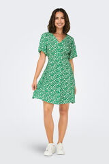 Only Vestido corto manga corta verde