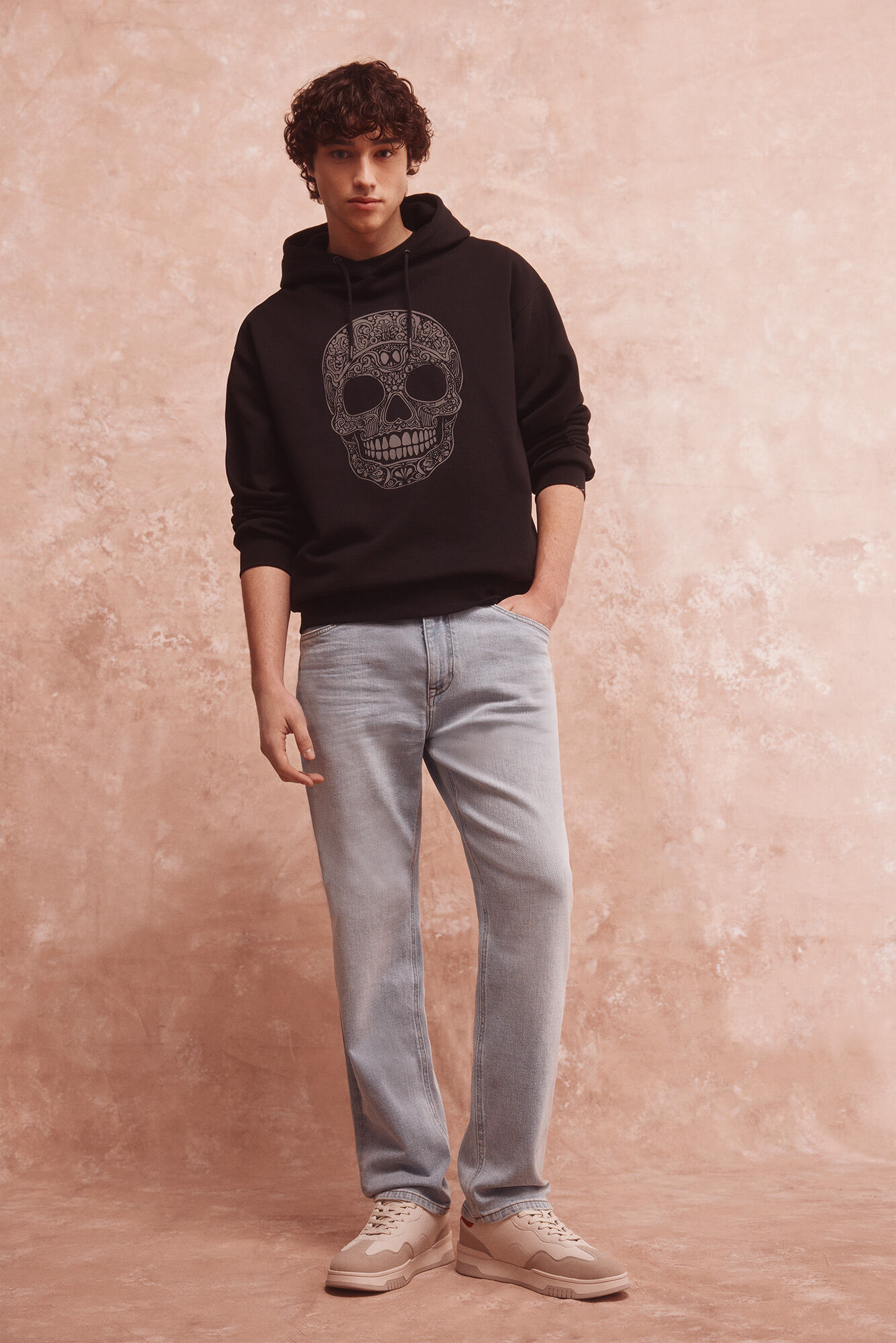 Springfield Sudadera capucha calavera negro