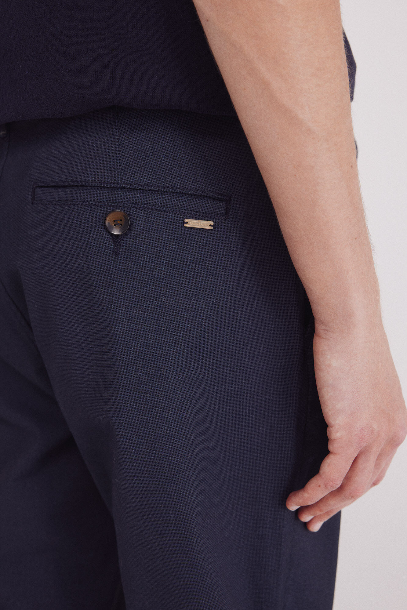 Springfield Pantal&oacute;n chino microestampado slim fit marino