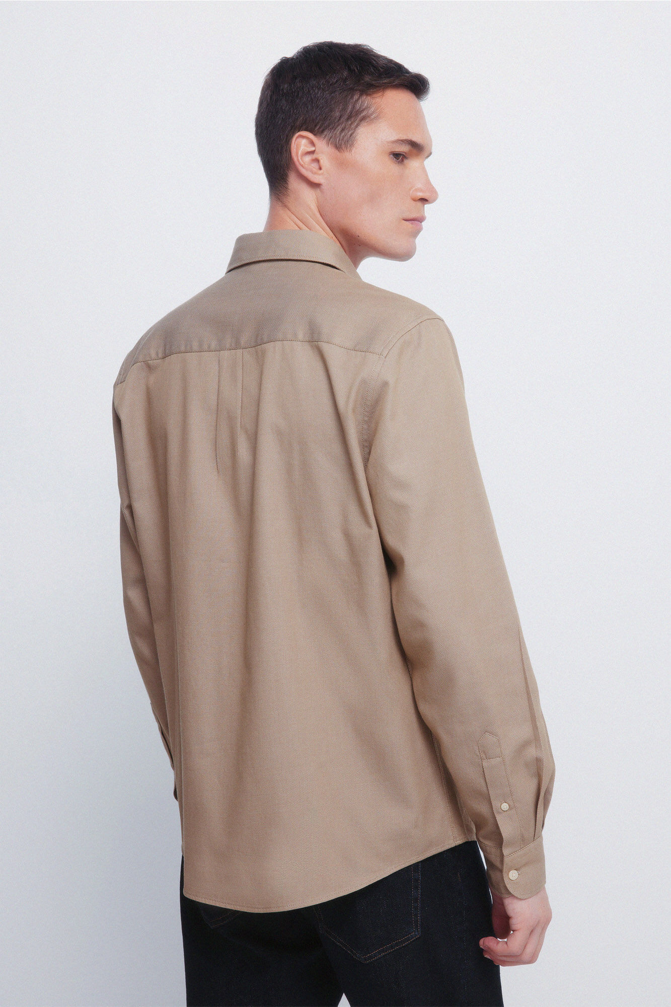 Springfield Camisa estructurada bicolor beige