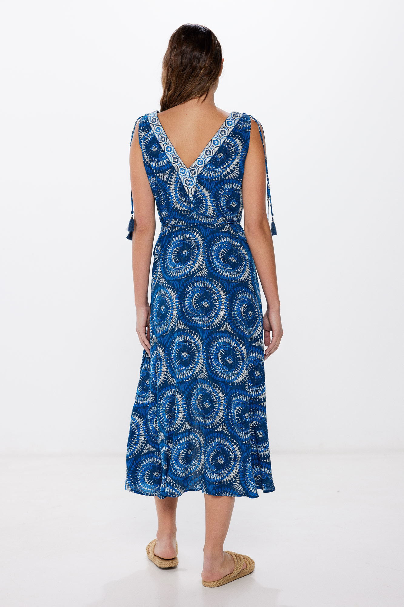 Springfield Vestido midi cenefa central marino