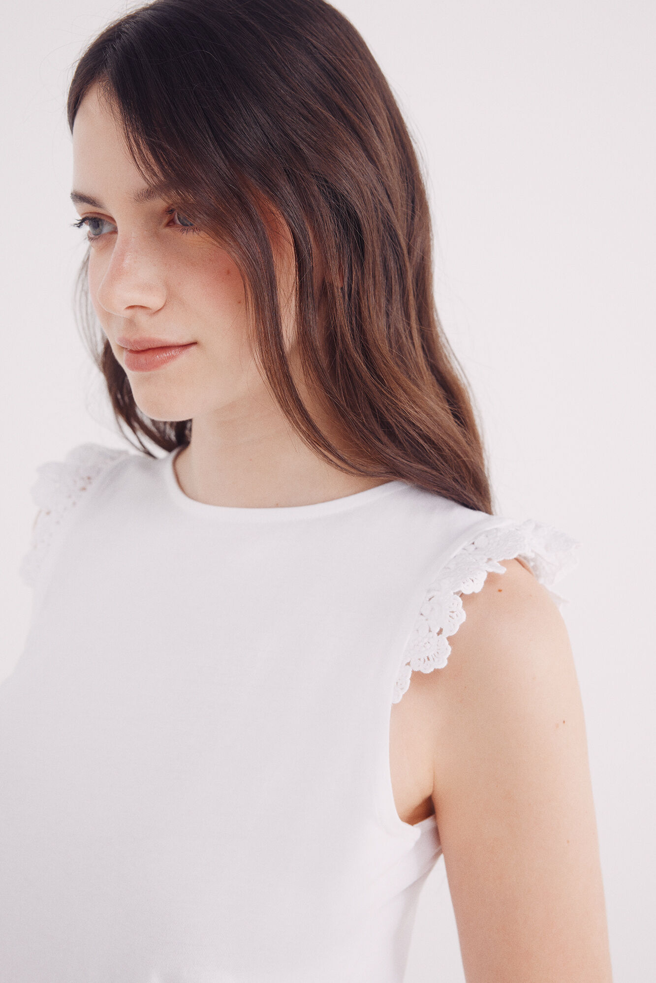 Springfield Playera volantes crochet