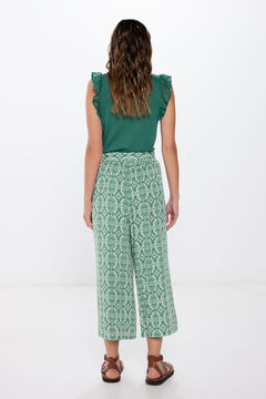 Springfield Pantalones culotte fluidos estampados khaki