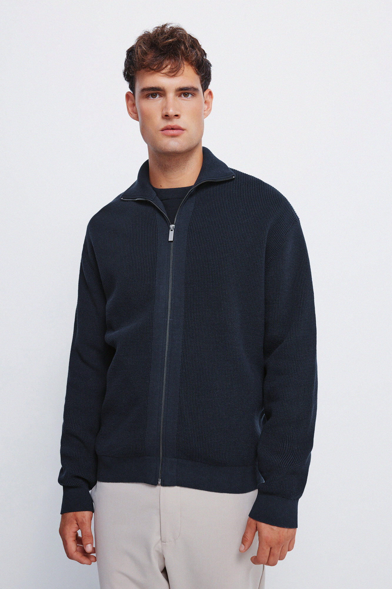 Springfield C&aacute;rdigan con cierre de c&aacute;rdigan azul