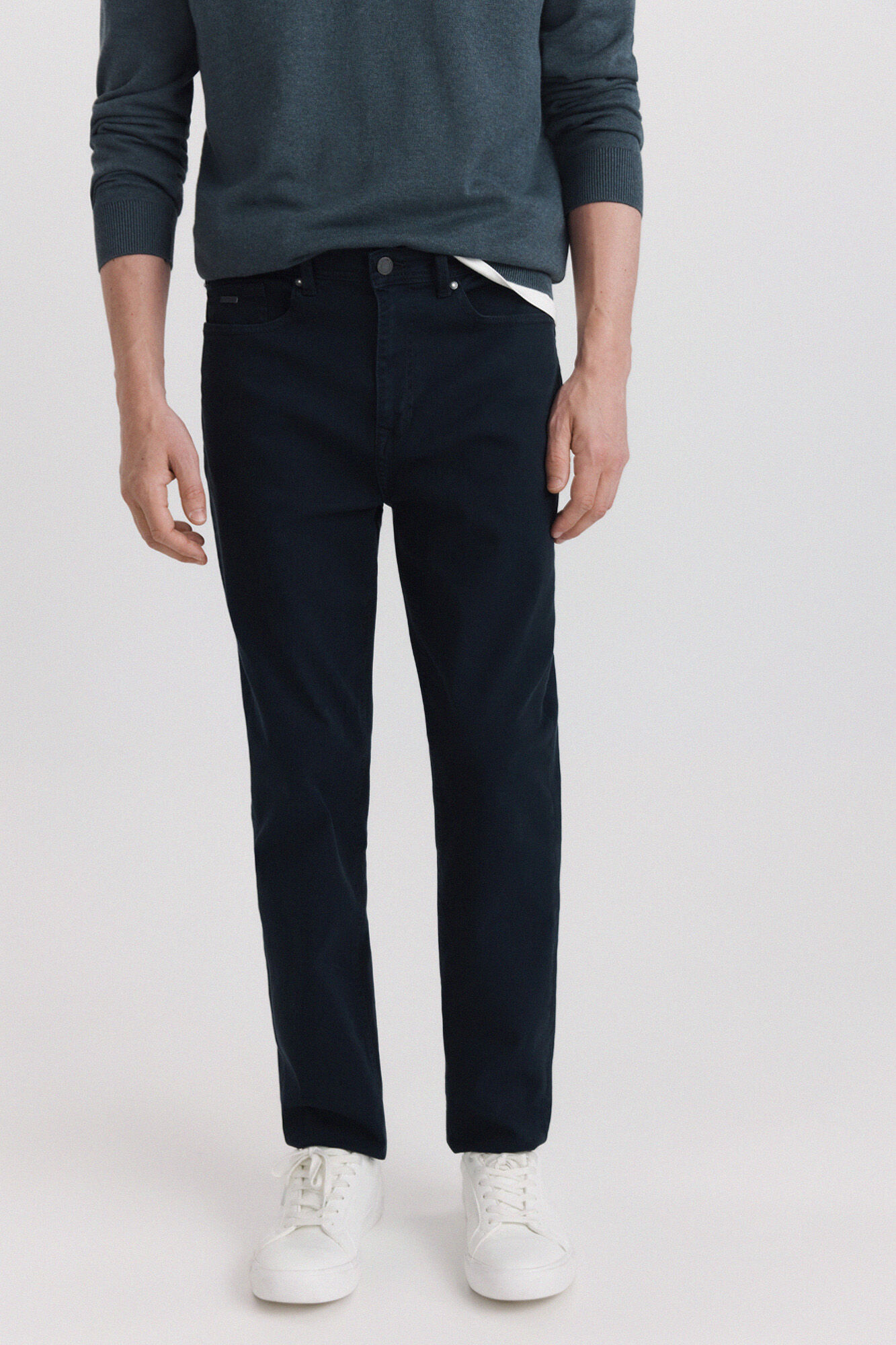 Springfield Pantal&oacute;n de 5 bolsillos slim lavado azul