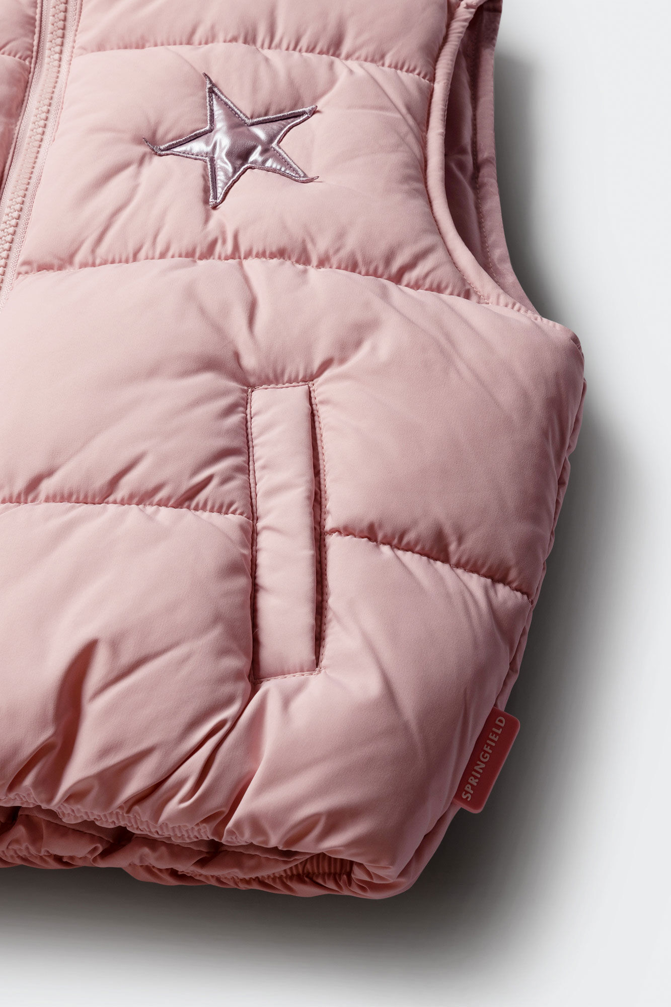 Springfield Kids Chaleco acolchado de estrella para ni&ntilde;a rosa