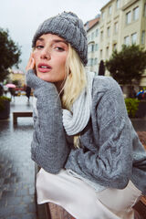 Springfield Cárdigan cable knit gris