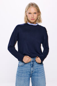 Springfield Playera cuello combinado azul