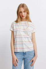 Springfield Playera de manga corta a rayas beige