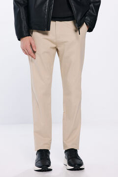 Springfield Pantalón chino microestampado slim fit beige