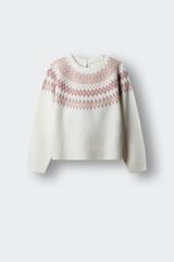 Springfield Kids Su&eacute;ter jacquard greca ni&ntilde;a marfil