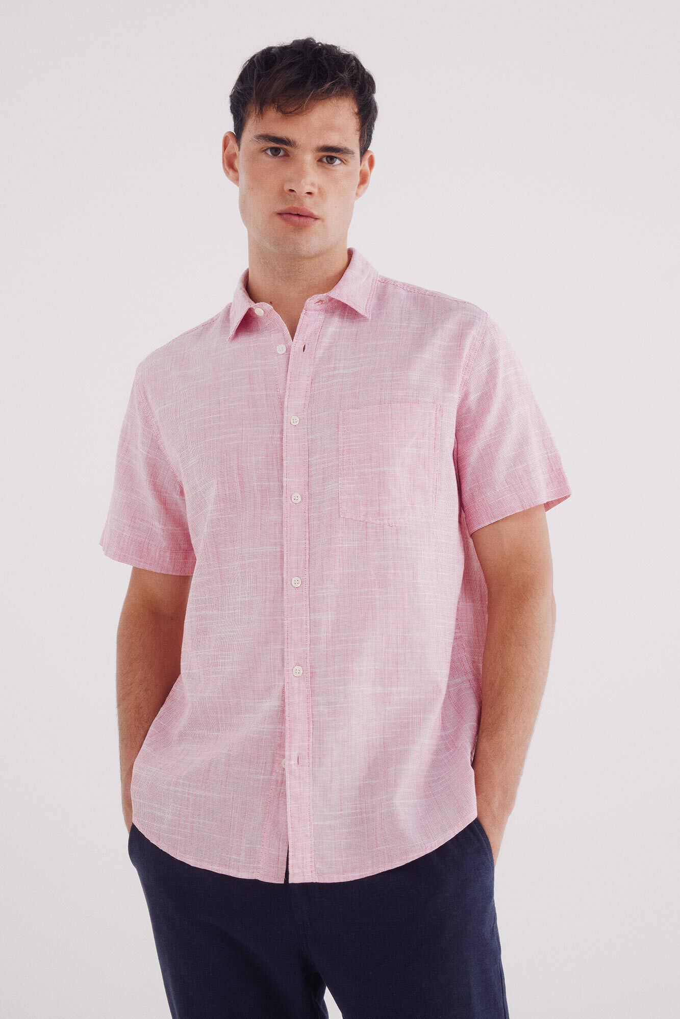 Springfield Camisa manga corta estructura bicolor