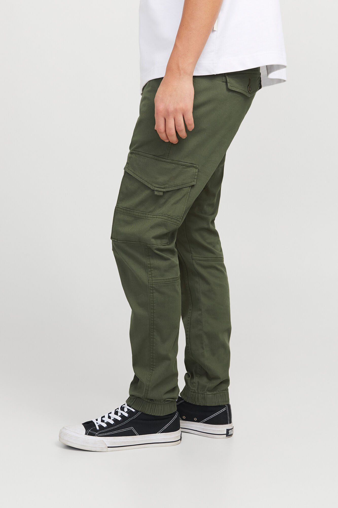 Jack & Jones Pantal&oacute;n cargo de algod&oacute;n verde