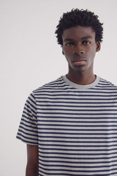 Springfield Playera rayas estampada gris