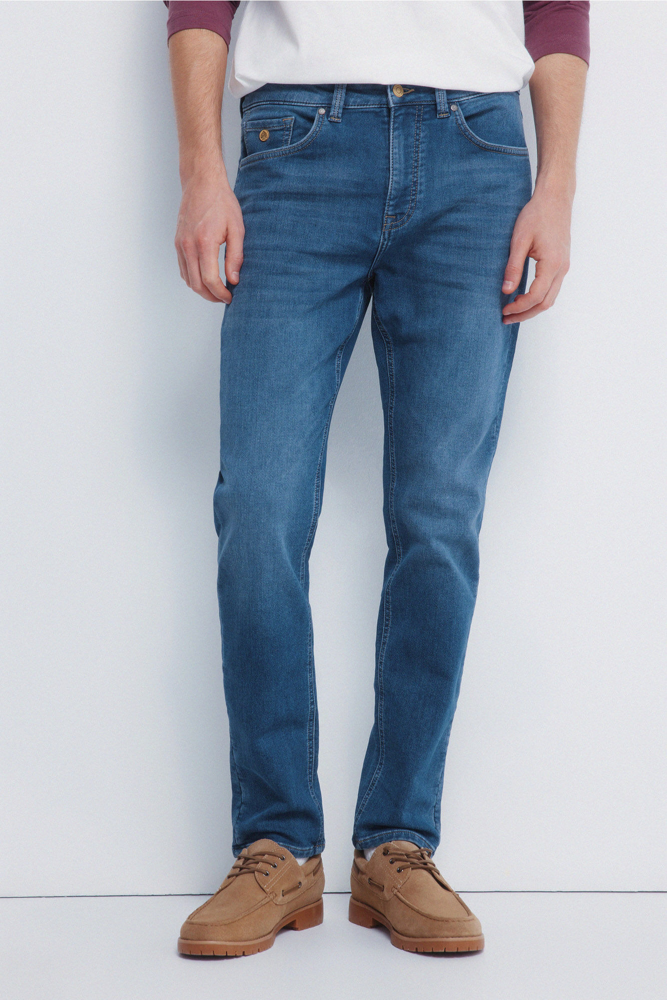 Springfield Jeans de mezclilla de denim de corte entallado