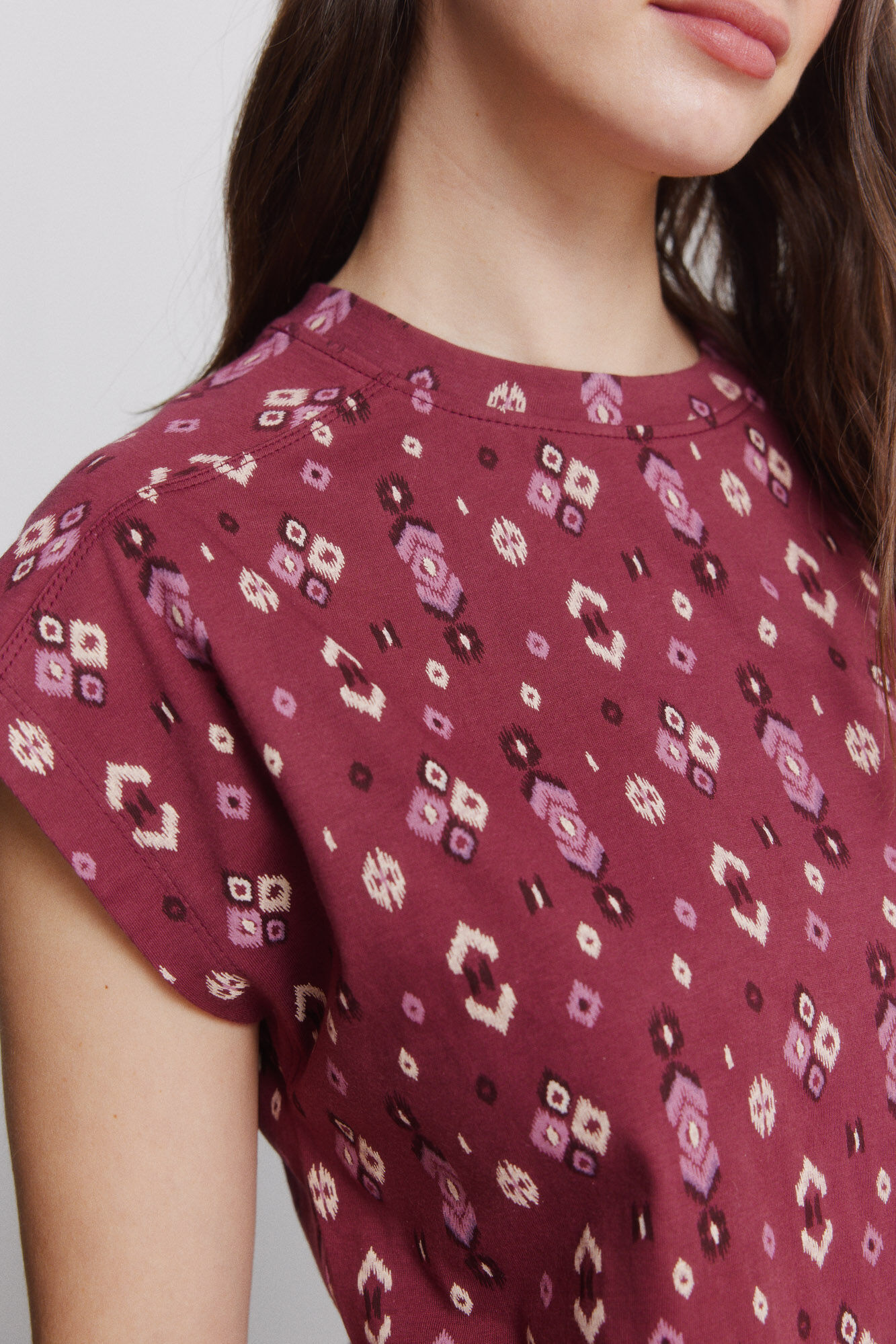 Springfield Playera estampado &eacute;tnico p&uacute;rpura