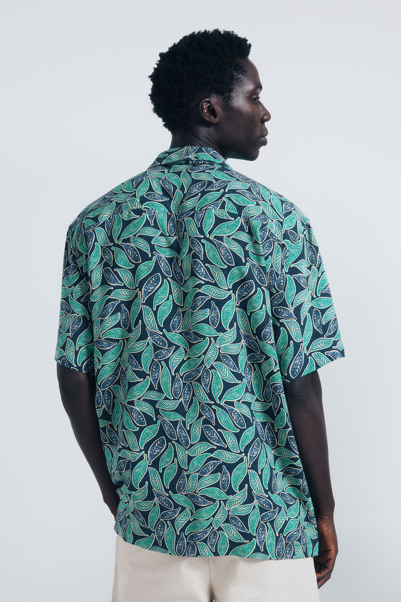 Springfield Camisa manga corta viscosa estampado marino