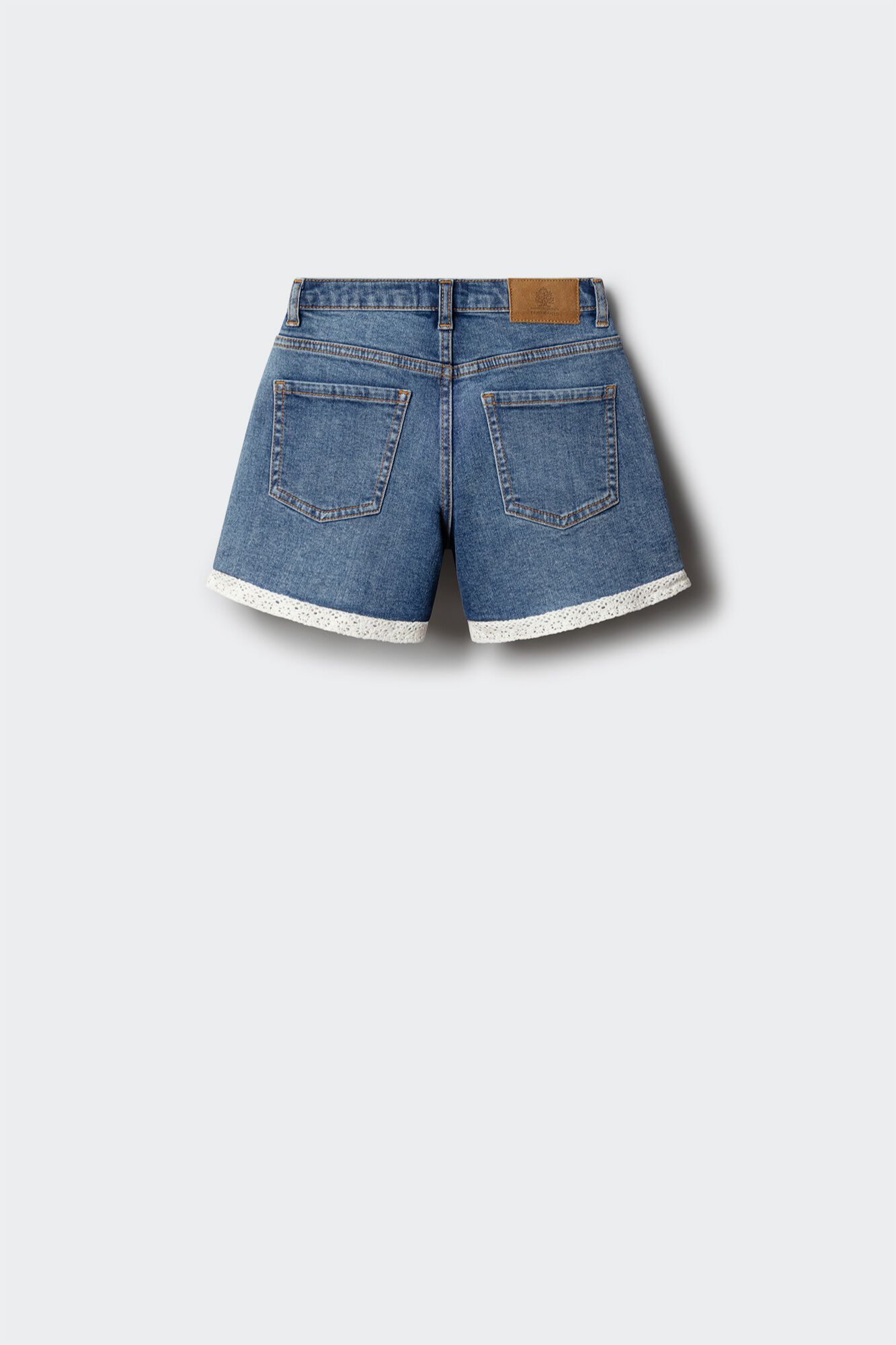 Springfield Kids Short de mezclilla con encaje para ni&ntilde;a