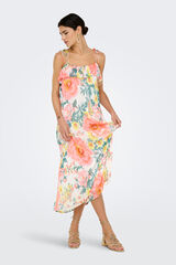 Only Vestido midi estampado floral natural