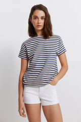 Springfield Playera de algod&oacute;n doble raya azul
