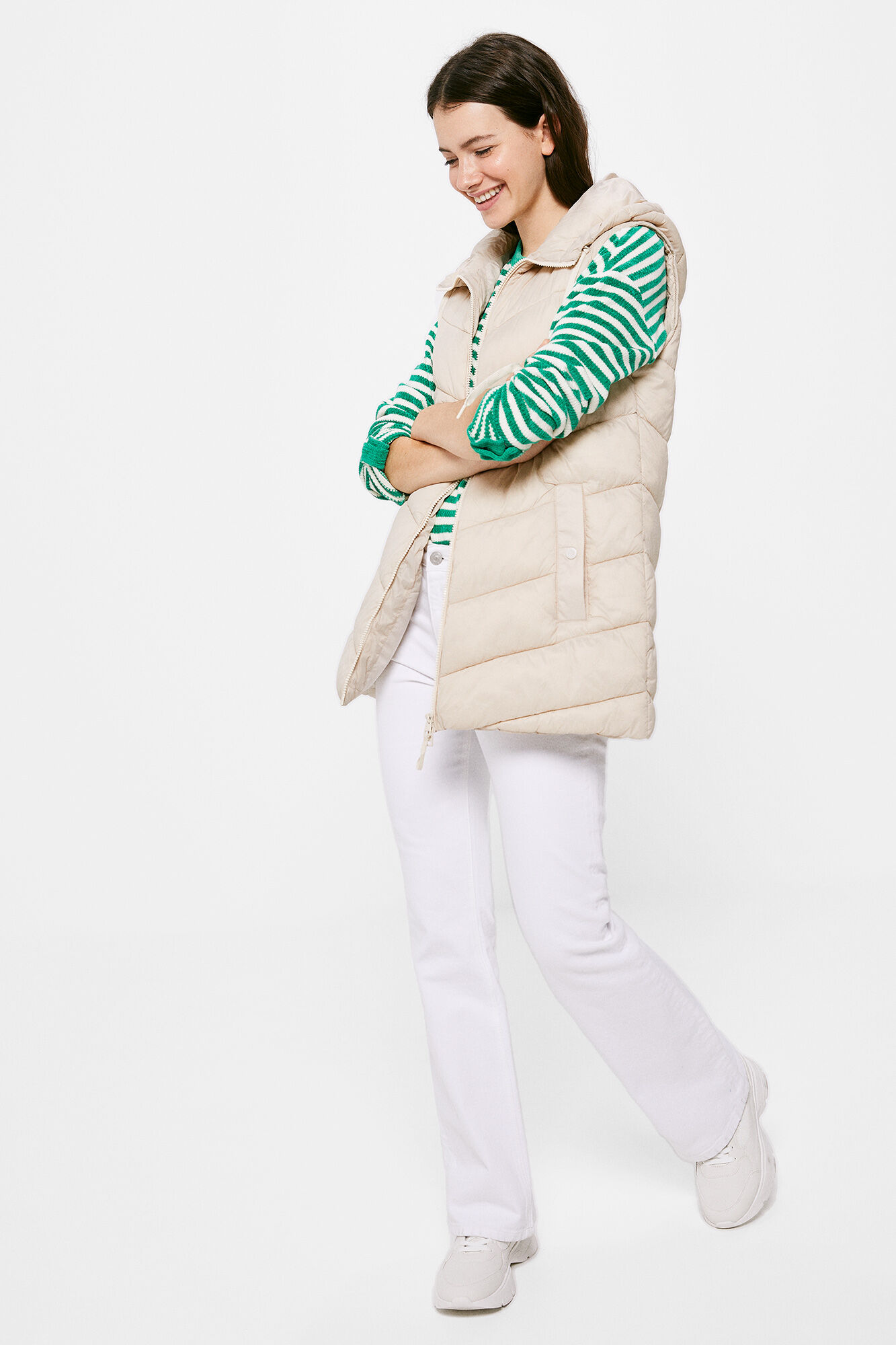 Springfield Chaleco Acolchado Repelente al Agua beige