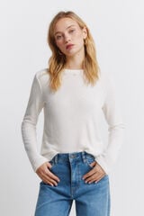 Springfield Playera chenilla cuello fantas&iacute;a beige