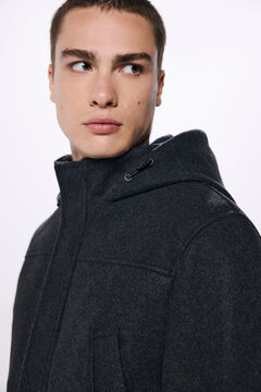 Springfield Parka efecto lana capucha gris